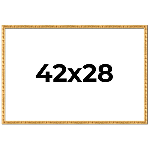 42x28 Frame Gold Real Wood Picture Frame Width 1 inches | Interior Frame Depth 0.5 inches | Edwina