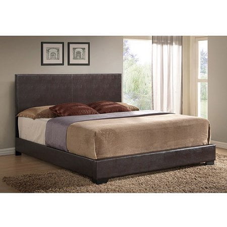 Ireland King Faux Leather Bed, Brown
