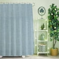 thumbnail image 2 of Shower Curtain, Light Blue Vintage Linen Waterproof Shower Curtain Set with Hooks for Bathroom Showers,Stalls and Bathtubs,72x72In Solid Color, 2 of 9