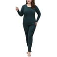 thumbnail image 1 of LUXUR Women Solid Color Thermal Underwear Warm Base Layer Long Johns Set Dark Green 4XL, 1 of 4