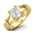 thumbnail image 2 of Mooneye 1.00 Ct Oval Moissanite Diamond 925 Sterling Silver Gold Vermeil Solitaire Women GIfts Ring, 2 of 3