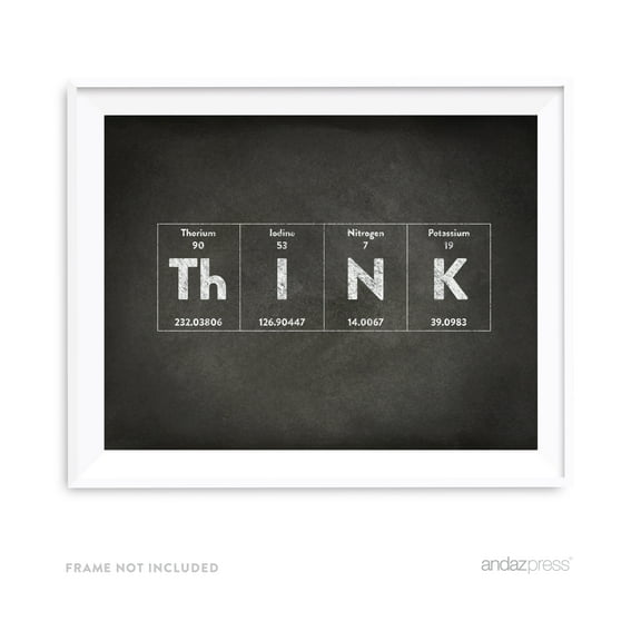Think Periodic Table of Elements Vintage Chalkboard Wall Art Dcor