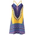 thumbnail image 4 of Fridja Womens Summer Print Color Block Sleeveless Dress A-Line Maxi Mini Sundress　, 4 of 6