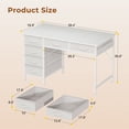 thumbnail image 3 of AODK 40" Computer Desk with 6 Drawers, Corner Computer Desk with Reversible Storage, Modern Home Office Desk for Small Space, Pure White, 3 of 8