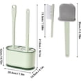 thumbnail image 4 of ABPETE Plastic Toilet Brush Set, Strawberry Green, Bathroom Accessories, Includes 2 Toilet Brushes & Holder, 4 of 9