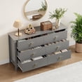 thumbnail image 4 of Bingirl Commode Cannelée 54 Pouces de Large Armoire Organisatrice de Rangement pour Salon Couloir Entrée Gris, 4 of 7