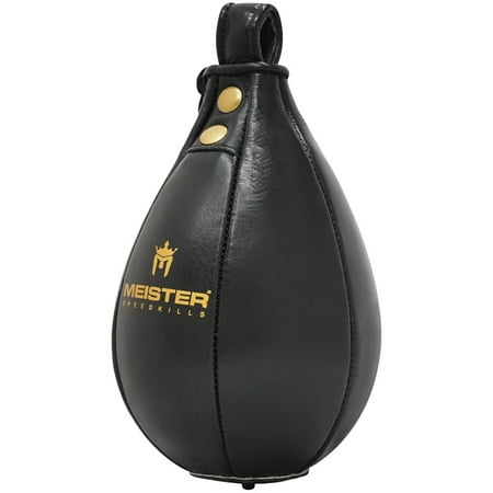 Meister SpeedKills Leather Speed Bag w/ Lightweight Latex Bladder - Black - Small (7.5&quot; x 5 ...