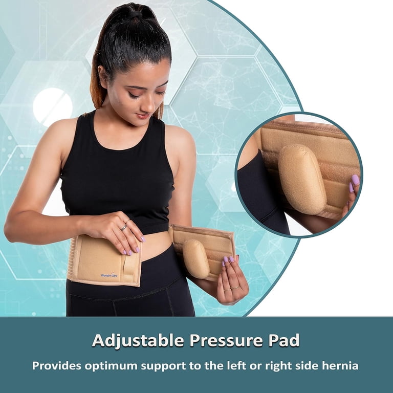 PLOVO Umbilical Hernia Belt For Men & Women – Adjustable Abdominal Support With Compression Pads