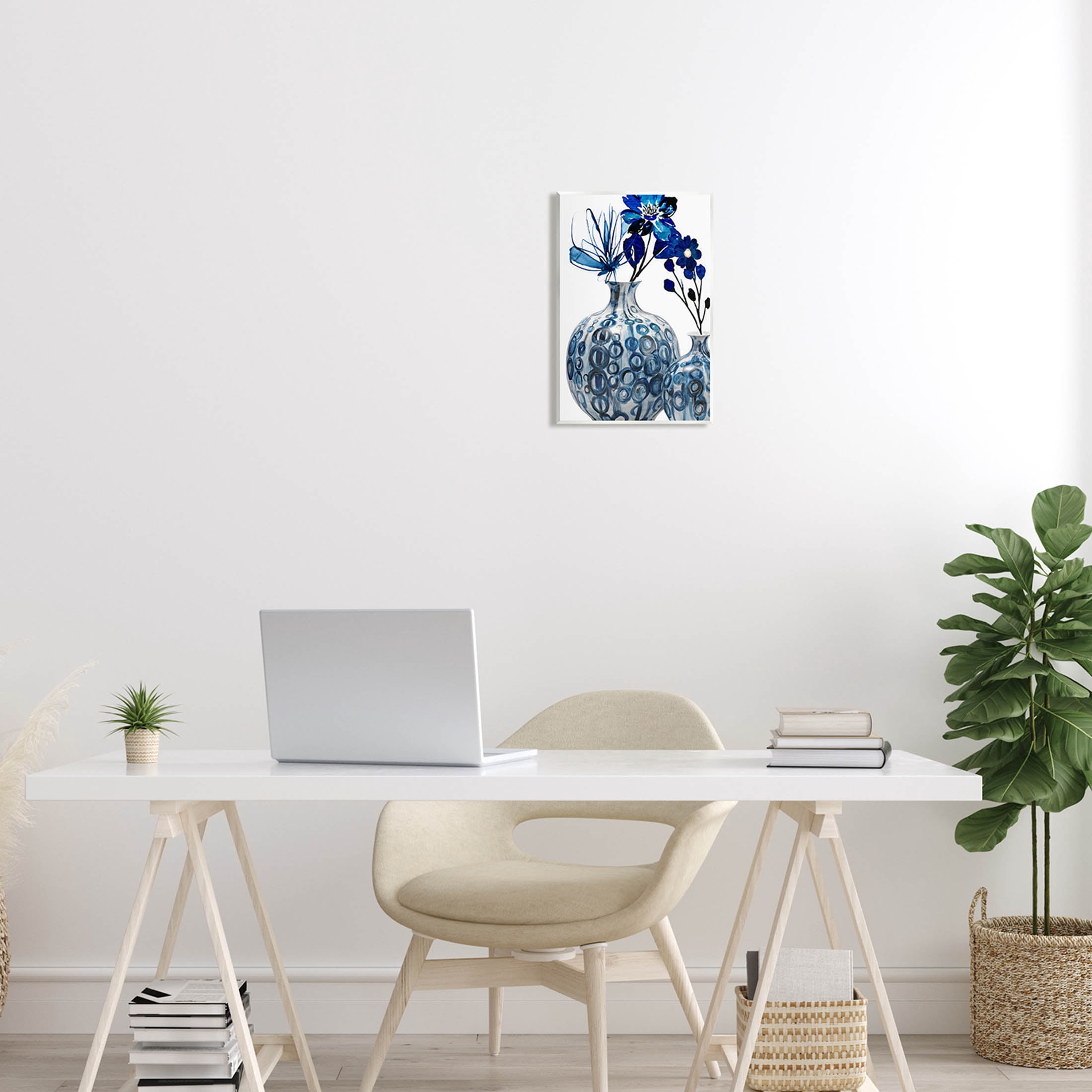 Modern Blue Flower Arrangement Botanical & Floral Graphic Art Unframed Art Print Wall Art