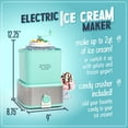 thumbnail image 2 of Nostalgia CCIM2AQ 2-Quart Electric Ice Cream Maker With Candy Crusher, Aqua/Stainless Steel, 2 of 6