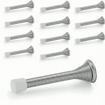Bohorizon Door Stoppers, Spring Door Stops with Rubber Bumper, Pack of 12, Silver