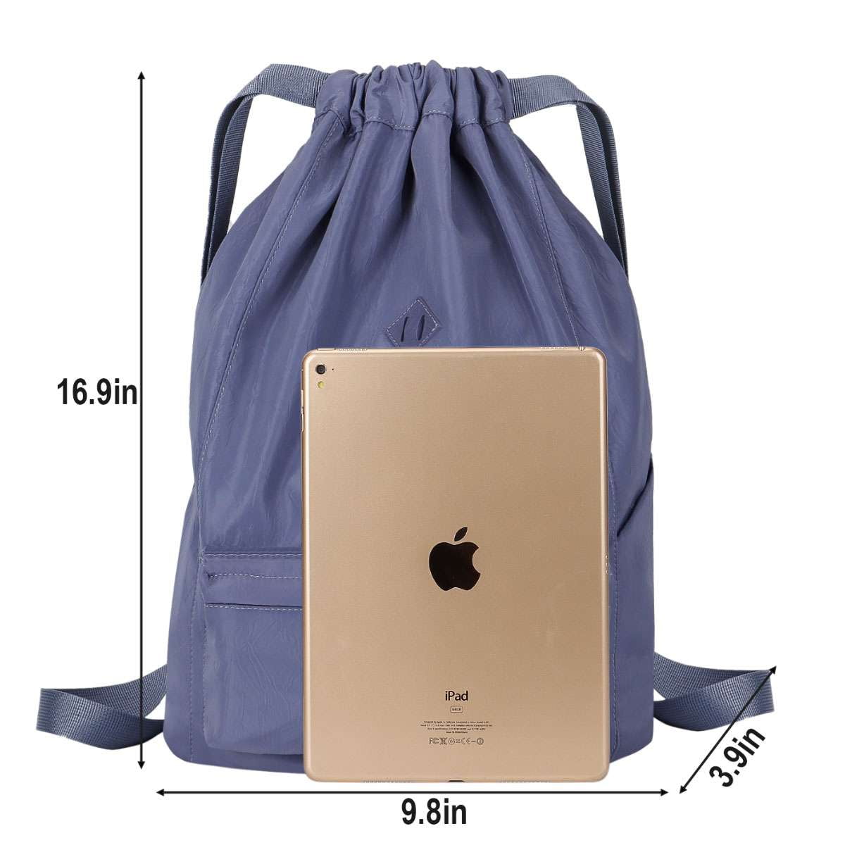 バックパック・リュック IONSEOUL Denim rope string gymsack backpack Spencer Drawstring Backpack Sports Gym Bag Waterproof Nylon