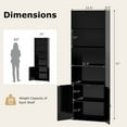 thumbnail image 3 of Costway 71" Farmhouse Bookcase with Doors with 6 Shelves & 2-Door Cabinet for Bedroom Black, 3 of 10