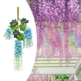 thumbnail image 1 of Guirnalda colgante de glicina artificial Macarena 12 flores de seda Azul, 1 of 8