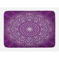 thumbnail image 1 of Purple Mandala Bath Mat, Round Stylized Tibetan Healing Cosmos Spiritual Yoga Growth Tattoo Image, Non-Slip Plush Mat Bathroom Kitchen Laundry Room Decor, 29.5 X 17.5 Inches, White Purple, Ambesonne, 1 of 2