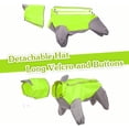 thumbnail image 4 of Full Body Dog Raincoat, Waterproof Dog Poncho Jacket with Adjustable Drawstring Removable Hood and Leash Hole, Lightweight Rainwear with Magic Sticker for Small Medium Large Dog Green XXL, 4 of 6