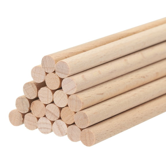Uxcell Wooden Dowel Rods Wood Sticks Round Wooden Dowels Rod for DIY Crafts Wand 30 Pcs 18" x 0.24"