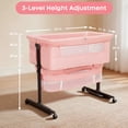 thumbnail image 6 of Baby Bassinet, 3-Level Adjustable Height with Wheels & Storage Basket, Breathable Mosquito Net,for Newborns and Infants,Pink, 6 of 9