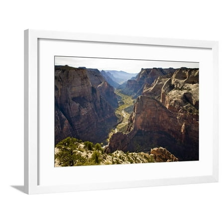 Views of the Cliffs in Zion Canyon from Observation Point Trail in Zion National Park, Utah Framed Print Wall Art By Sergio