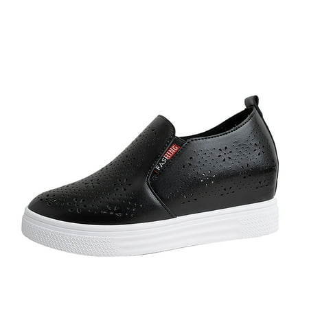 

GEZHEN Women s Mesh Thick Sole Casual Shoes Fashion Summer Sneakers Stripes Breathable Comfortable Casual Non Slip Low Top Platform Shoes