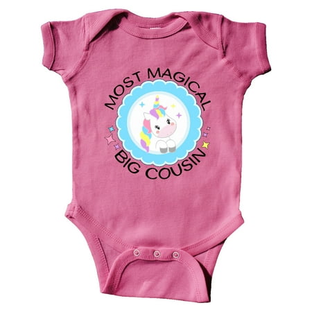 

Inktastic Most Magical Big Cousin badge- cute unicorn Gift Baby Girl Bodysuit