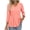 Coral, variant on MOSHU V Neck Womens Tops 3/4 Length Sleeve Tops for Women Babydoll Tunic Dressy Casual Womens Blouses