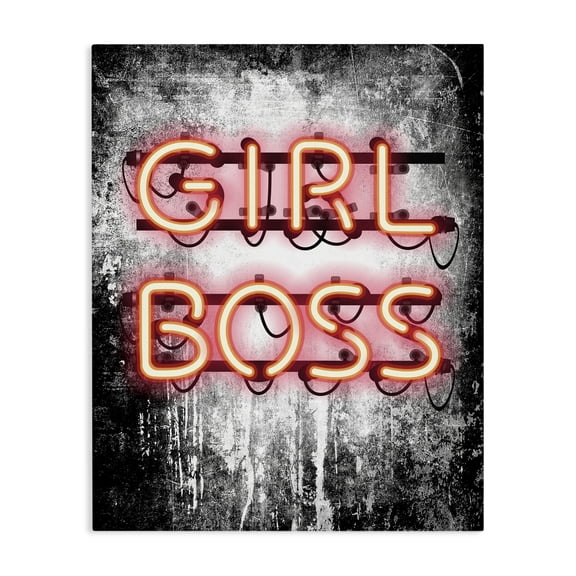 Stupell Industries Eclectic Fashion Designer Girl Boss Neon Light Watercolor Canvas Art, 30 x 40, by Amanda Greenwood