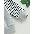 thumbnail image 6 of GXFC Baby Boys Fall Outfits Clothes 6M 1T 2T 3T Kids Boys Long Sleeve Patchwork Sweatshirt and Striped Elastic Waistband Long Pants 2 Piece Casual Cute Autumn Clothing for Toddler Children Boys, 6 of 8