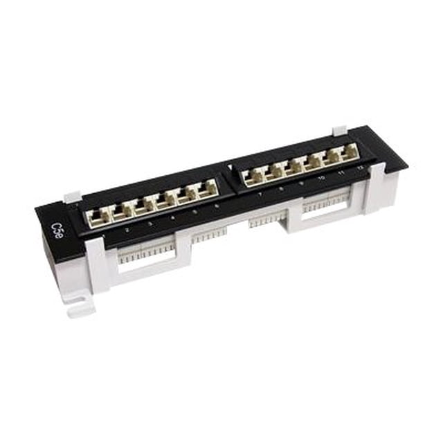 StarTech.com 1U 12 Port CAT5e Patch Panel - 45 Degree - Wall Mount - Patch panel - CAT 5e - 12 ports - for P/N: RACK-18U-20-WALL-OA, RACK-21U-20-WALL-OA, RK12WALHM, RK616WALM, RK920WALM, RK9WALM