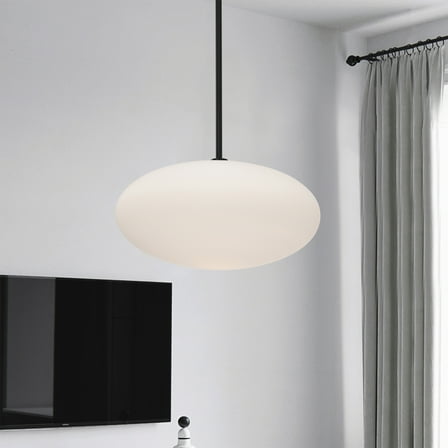 Livia 13.8 in. 1-Light Indoor Matte Black Finish Pendant Light