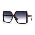 thumbnail image 4 of Womens Squared Rectangle Thick Plastic Butterfly Chic Fashion Sunglasses Tortoise - Smoke, 4 of 8