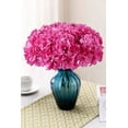 thumbnail image 4 of Morttic 10Pcs Artificial Flowers Silk Hydrangea Flowers Heads with Stems Fake Flower Bunch Bouquet for Home Wedding Party Decor, Rose red, 4 of 5