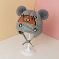 thumbnail image 4 of Godderr Toddler Boys Girls Knit Hat with Earflap Winter Warm Cap Cute Cartoon Cap for 2-24M, 4 of 5