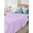 thumbnail image 5 of Queen Flat Sheet 90"x102", Purple Soft Lightweight Bedding Flat Sheets Only, Geometric Vertical Striped Solid Rainbow Brushed Microfiber Top Bed Sheet, Breathable StainResistant Bedsheets, 5 of 9