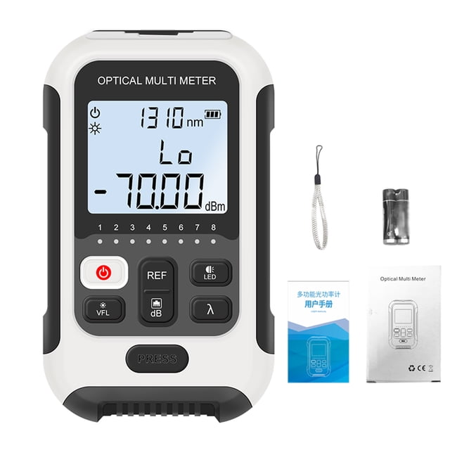 Amdohai Portable Lightweight 3 in 1 Optical Power Meter High Accurancy Network Tester Digital Display Optical Fiber Tester with LED Light