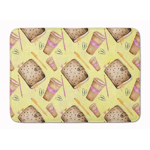 Watercolor Coffee and Journal Machine Washable Memory Foam Mat