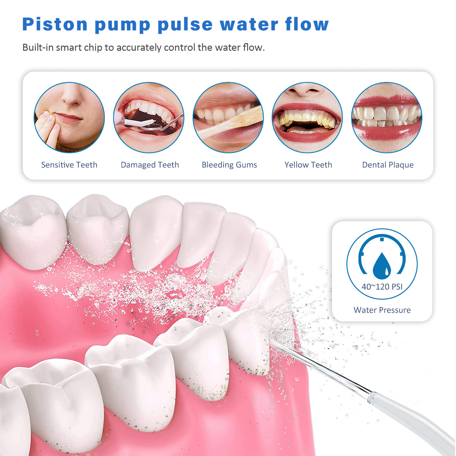Cshidworld Water Flosser, Cordless Oral Irrigator 300ml photo 7