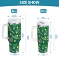 thumbnail image 6 of Yayeee 30oz Stainless Steel Tumbler with Straw and Handle Double-Wall Insulated Travel Water Bottle, Green Tennis Pattern, 6 of 8