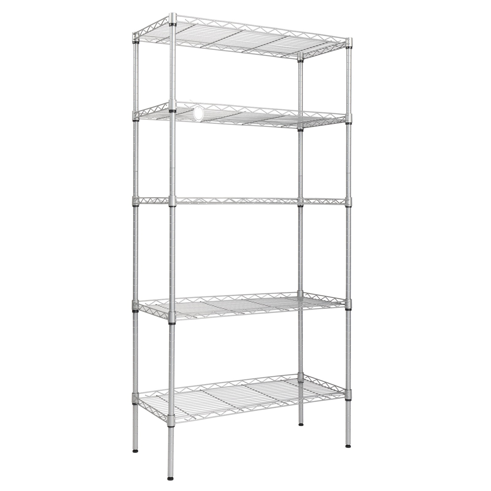 Chrome Wire Shelving with 5 Shelves - 8D x 30W x 84H (SC083084-5)