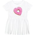thumbnail image 3 of Inktastic Heart Shaped Donut with Pink Icing and Sprinkles Girls Baby Dress, 3 of 5