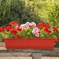thumbnail image 5 of 3 Pack 17 inches Flower Planter Box , Red Plastic Rectangular Flower Plant Pot with Trays for Home Garden, Windowsill, Patio, Balcony (Happon), 5 of 7
