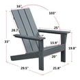 thumbnail image 2 of JP Outdoor Modern Adirondack Chair, Outdoor Oversize Plastic Fire Pit Chair,Gray, 2 of 11