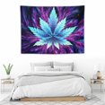 thumbnail image 3 of ONETECH  Weed Tapestry, Cool Marijuana Small Tapestry Wall Hanging for Mens Bedroom, Trippy Purple Blue Stoner Tapestries Hippie Poster Beach Blanket College Dorm Home Decor, 3 of 7