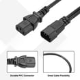thumbnail image 3 of Uxcell 2 Pcs 1 ft IEC 60320 C14 to IEC 60320 2 C13 Power Cord, 125V 13A C14 to 2 C13 Power Extension Cable for PC, Monitor, Power Supplies, Black, 3 of 6