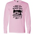 thumbnail image 3 of Inktastic Just a Woman Who Loves Sewing Long Sleeve T-Shirt, 3 of 5