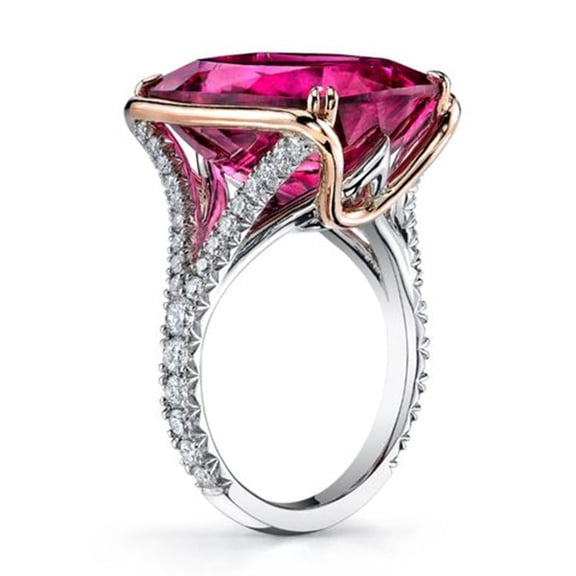 Womens Inlaid Gem Ring Geometric Alloy Jewelry Platinum Finish Gift Birthday Size 6 7 8 9 10 Everyday Sparkles