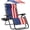 American Flag, variant on Folding Zero Gravity Outdoor Recliner Patio Lounge Chair w/Adjustable Canopy Shade, Headrest, Side Accessory Tray, Textilene Mesh - Burgundy