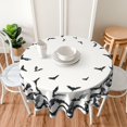 thumbnail image 4 of Halloween Tablecloth Round 60 x 60 Inch Black Bats Table Cloth Polyester Fabric Farmhouse Halloween Holiday Table Cover for Home Party Picnic Indoor Outdoor Decor, 4 of 6