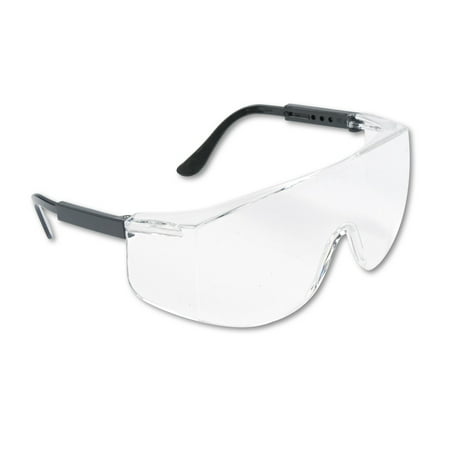 MCR Safety Tacoma Wraparound Safety Glasses, Black Plastic Frame, Clear Lens