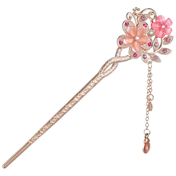 HEMOTON Set of 2 Vintage Flower Hair Sticks, Elegant Chinese Hairpins for Stylish Hair Decoration